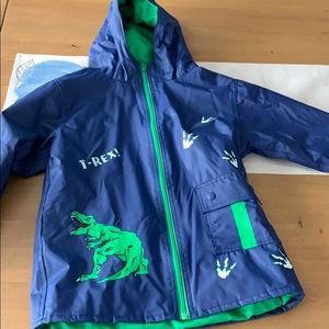 Size 6 very warm dinosaur raincoat.